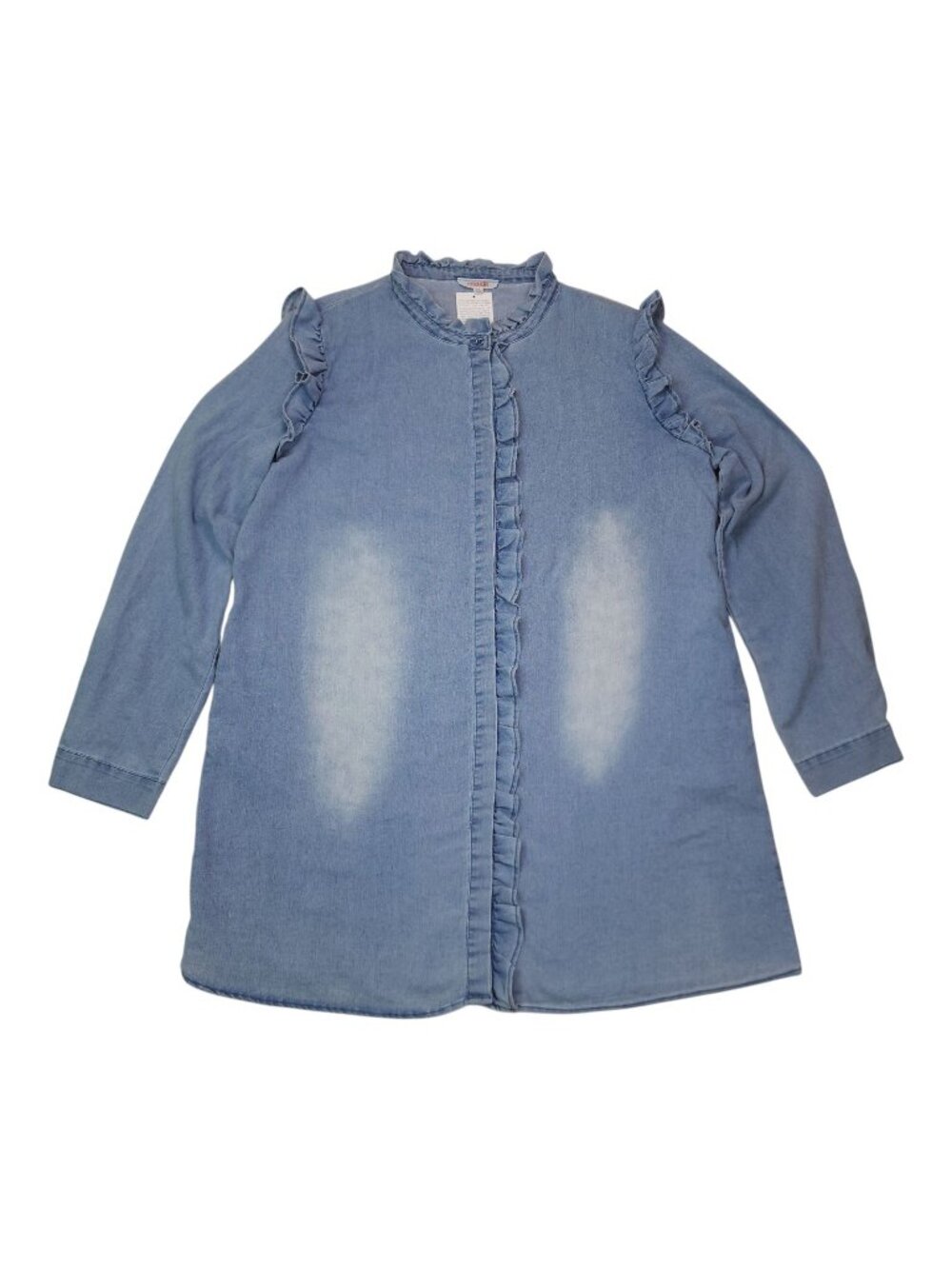 Mazik Womens 3X Ruffle Denim Dress  65% Cotton & 35% Polyester